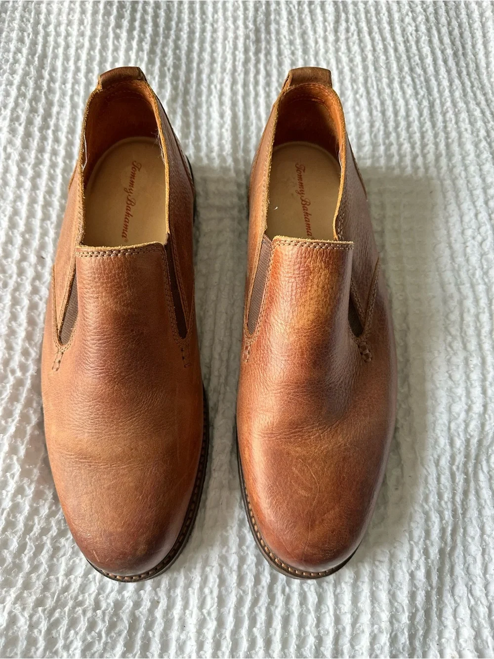 Tommy Bahama Eaton Men’s Brown Leather Slip-On Loafers Shoes Size 9.5M Comfort